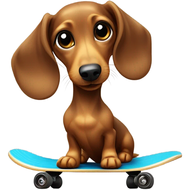 Weenie dog skating  emoji