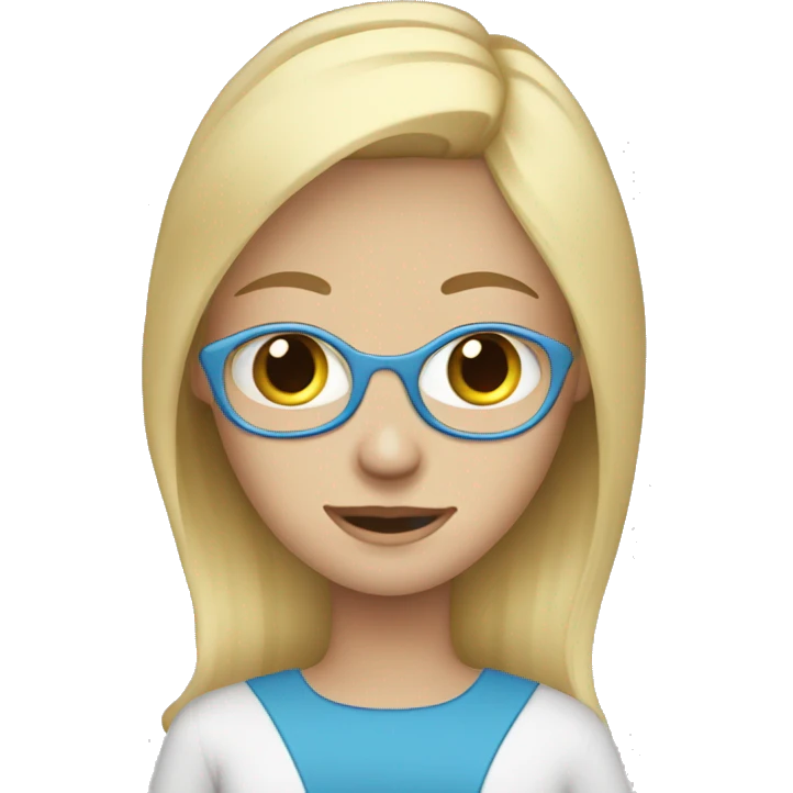 Blond hair blue eyes girl with laptop  emoji