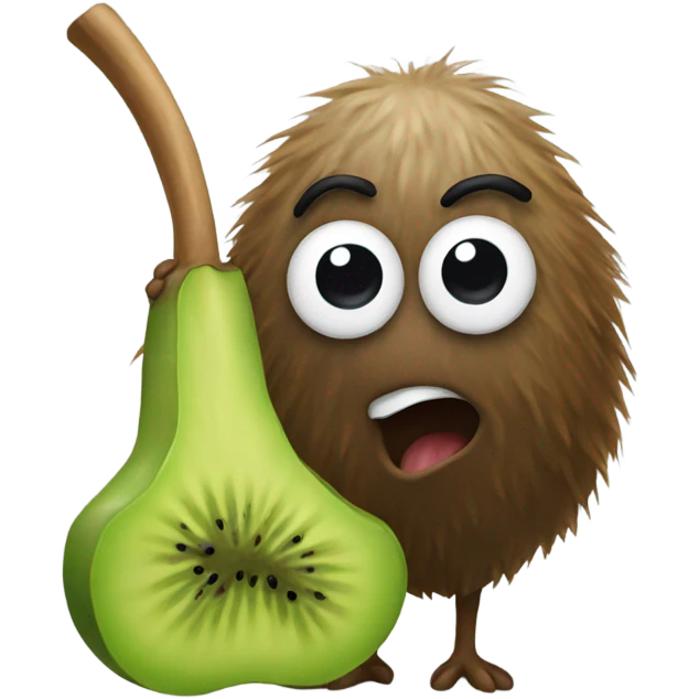 Kiwi taking a poop emoji