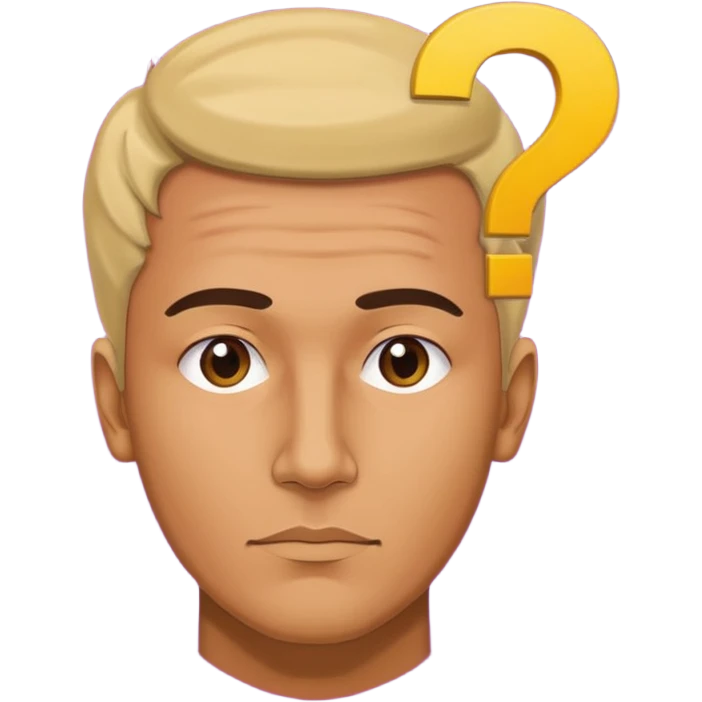 thinking men head and top question mark pop emoji