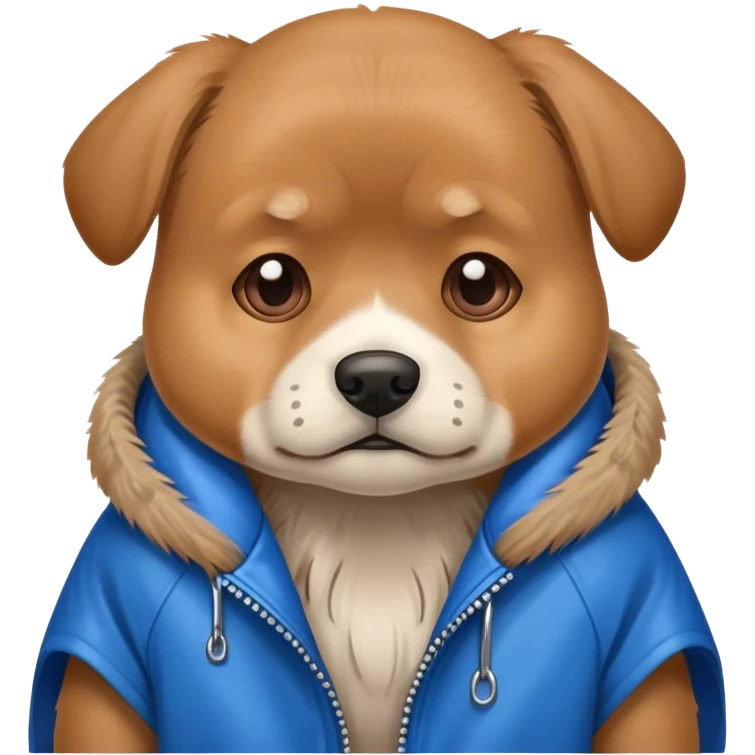 Dog sad holding a jacket emoji
