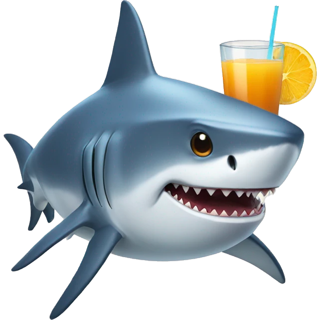 Shark with juice emoji