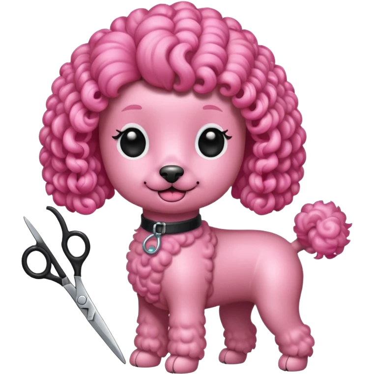 poodle color rosada tijera emoji