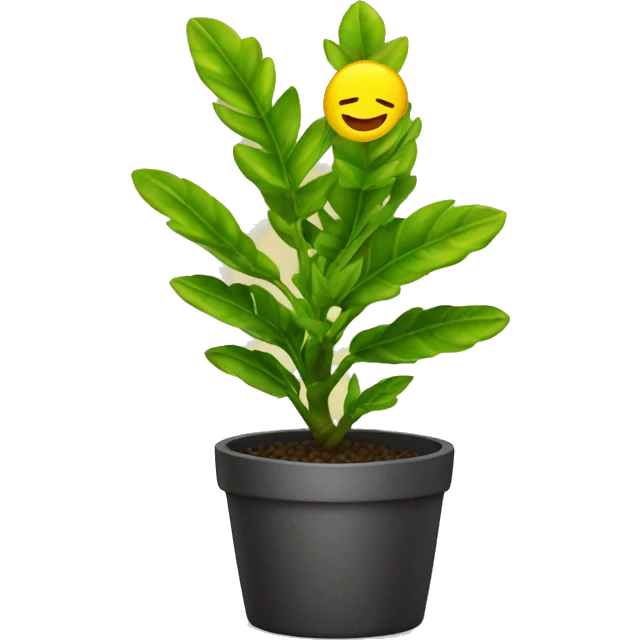 ZZ plant in yellow pot emoji