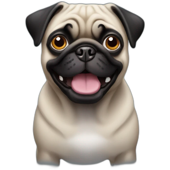 Crazy black pug emoji