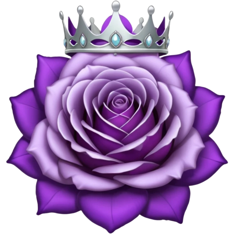Purple shadow rose silver circle plaque with silver tiara emoji