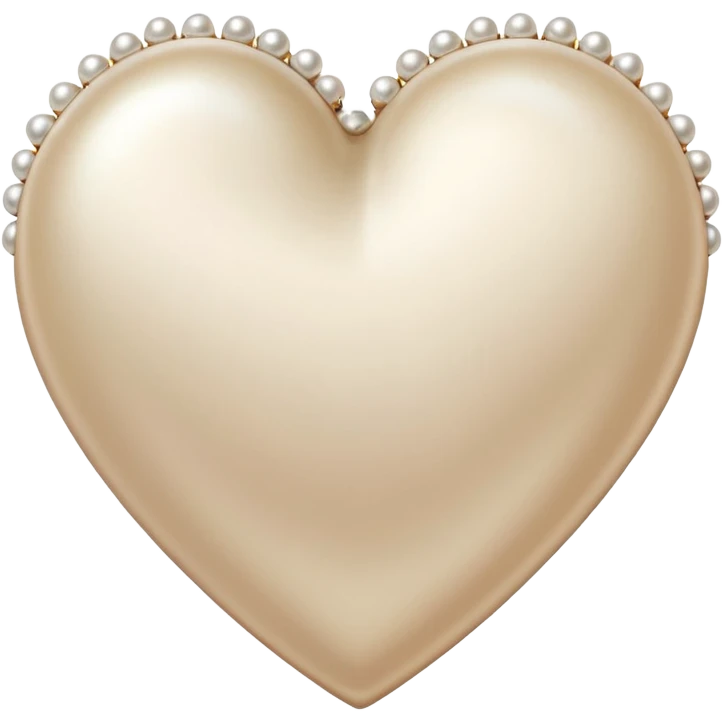 one beige heart and pearl trim emoji