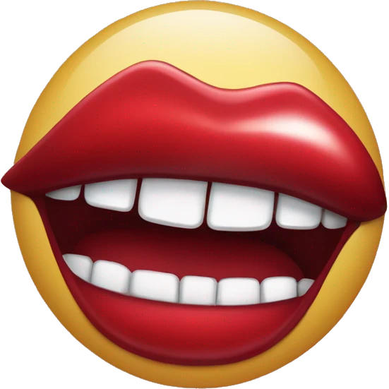 Red lips with pointy fangs emoji