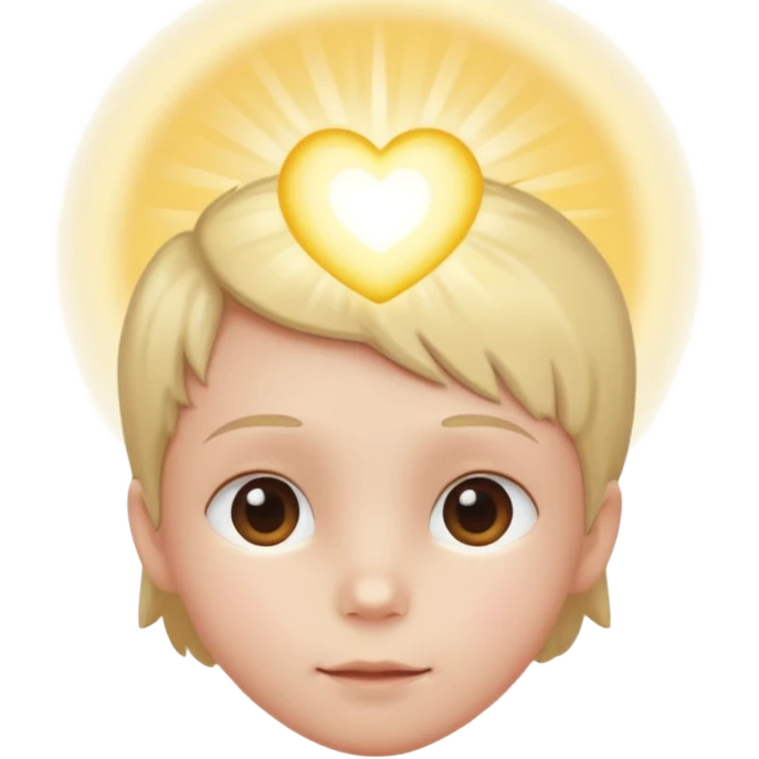 child’s head with a glowing heart inside emoji