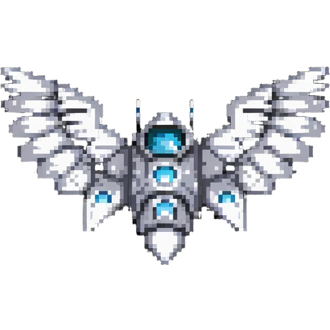 Spaceship with wings and sharp edges emoji