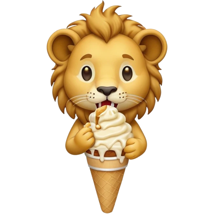 lion eating ice cream emoji