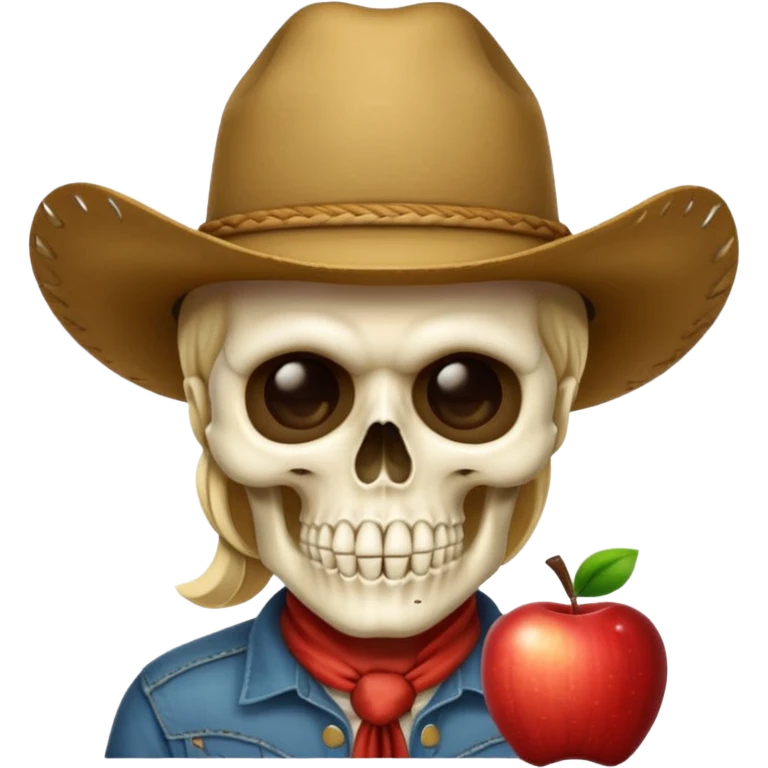 The apple skull, cowboy, and shushing emoji combined into one emoji