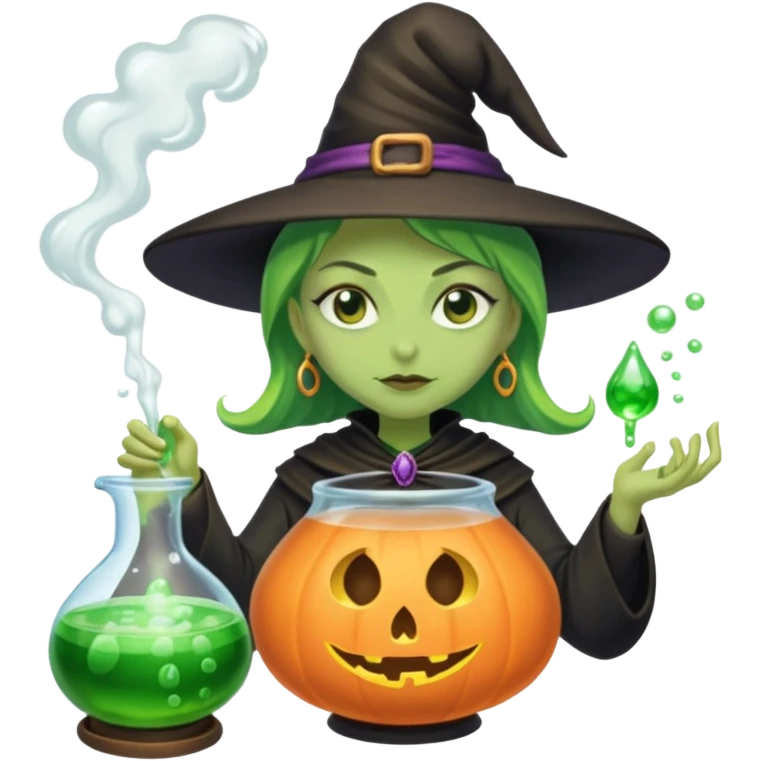 green witch cooking potion emoji