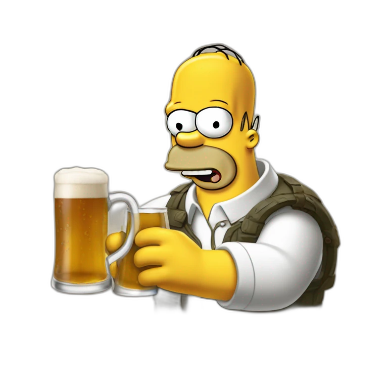 Homer Simpson qui boit une bière emoji