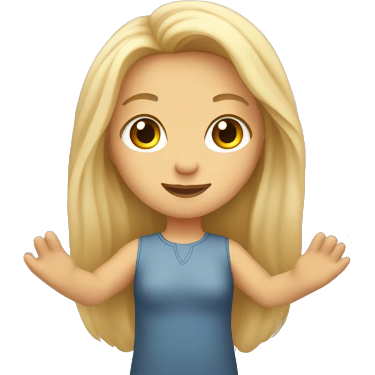 girl with  blond long hair heart in outstretched hand emoji
