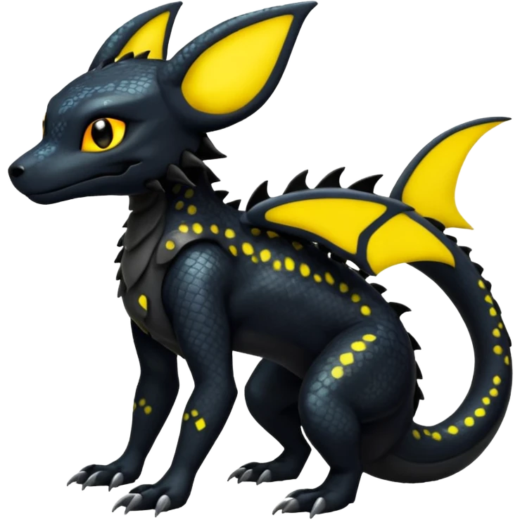 Dark Edgy Salandit-Umbreon-Fakémon-hybrid-creature (full body)  emoji
