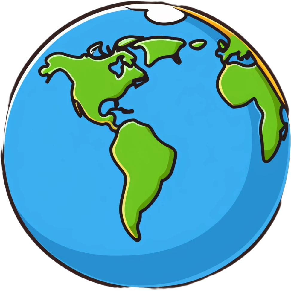 earth planet with continents and oceans emoji