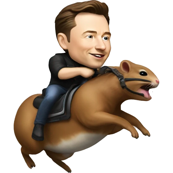 Elon Musk riding on Hamster Kombat  emoji