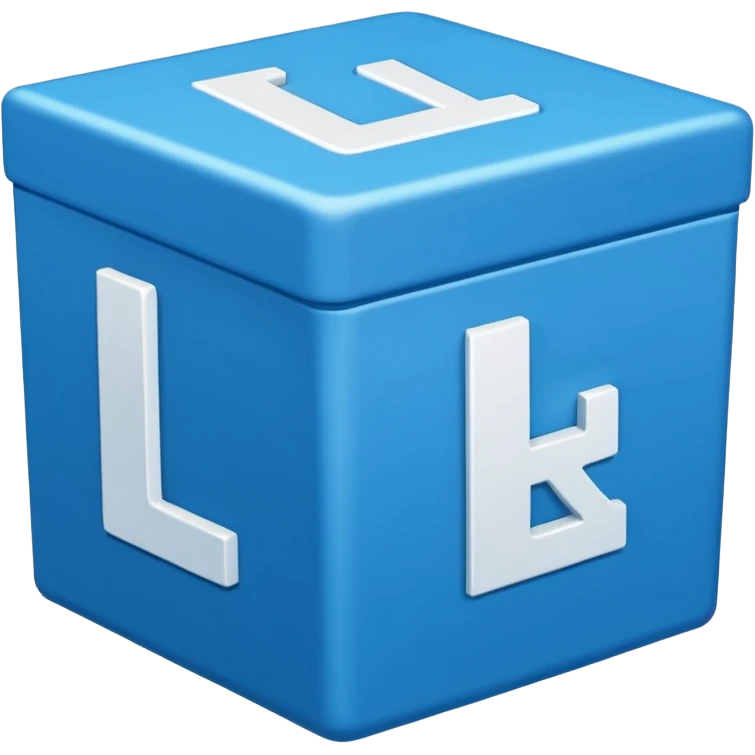 The letters L and R in a blue box 2D emoji