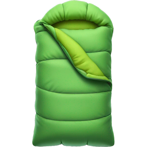 enrolled sleeping bag, green colour emoji