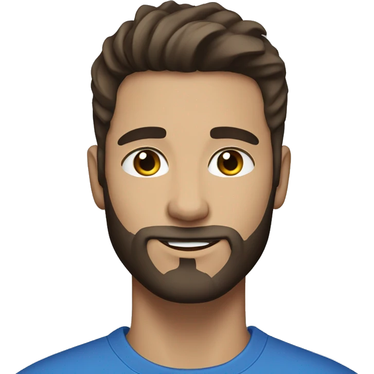 brunette male with blue eyes medium hair short beard emoji