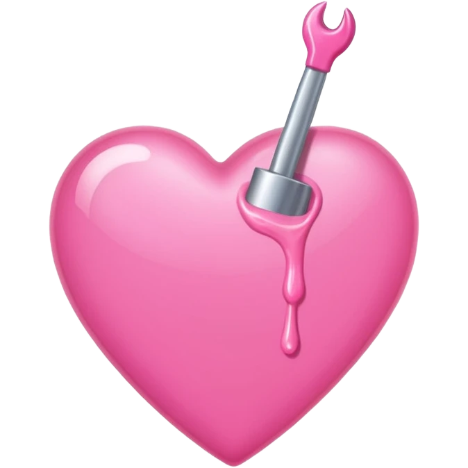 heart made with a nail polish pink emoji