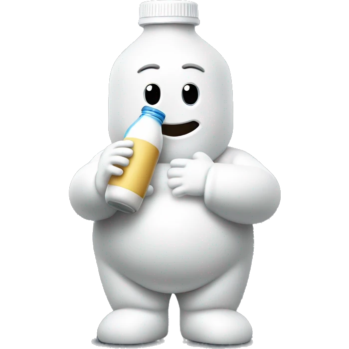 michelin man holding a bottle of milk emoji