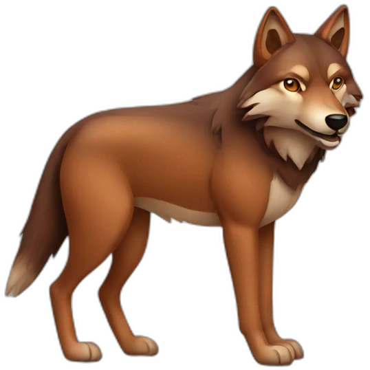 Brown and red wolf emoji