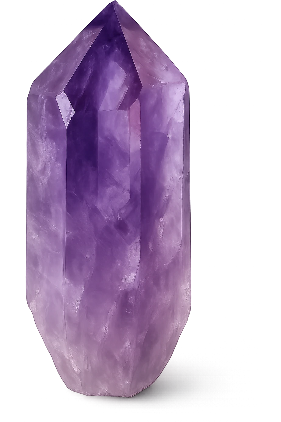 a purple amethyst crystal, semi-transparent, elegant emoji