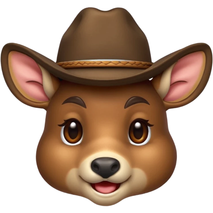 A deer winking with a cowboy hat emoji