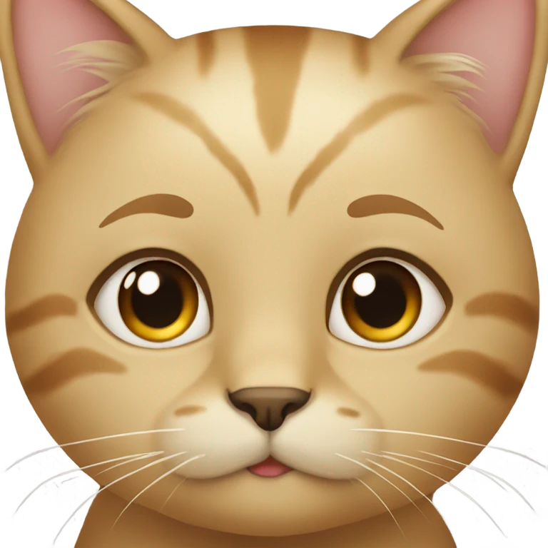 Cat with brown eyes blonde fur and lashes emoji