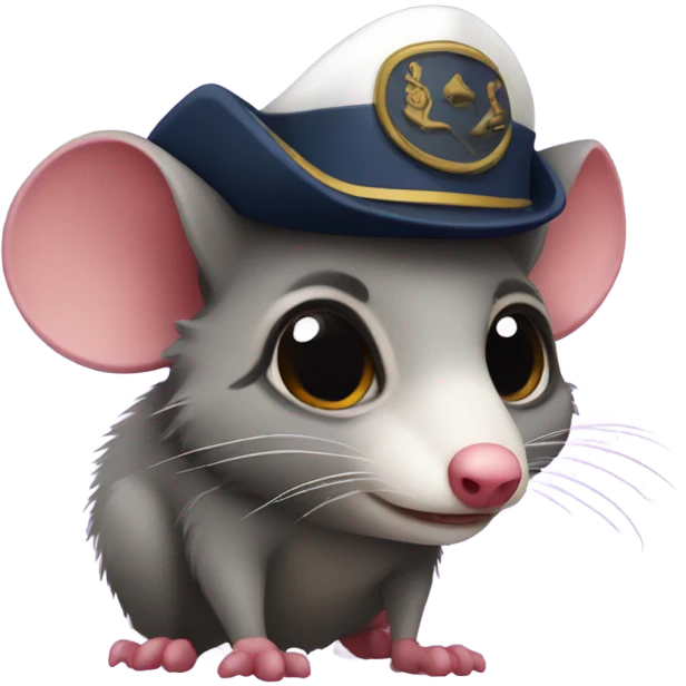 Possum with captain hat emoji