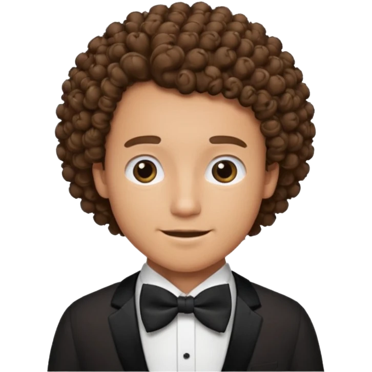 Curly-haired man wearing bow ties emoji