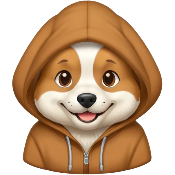 Dog wearing a hoodie emoji
