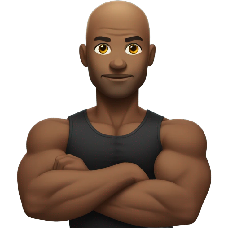 Bald hot black guy flexing emoji