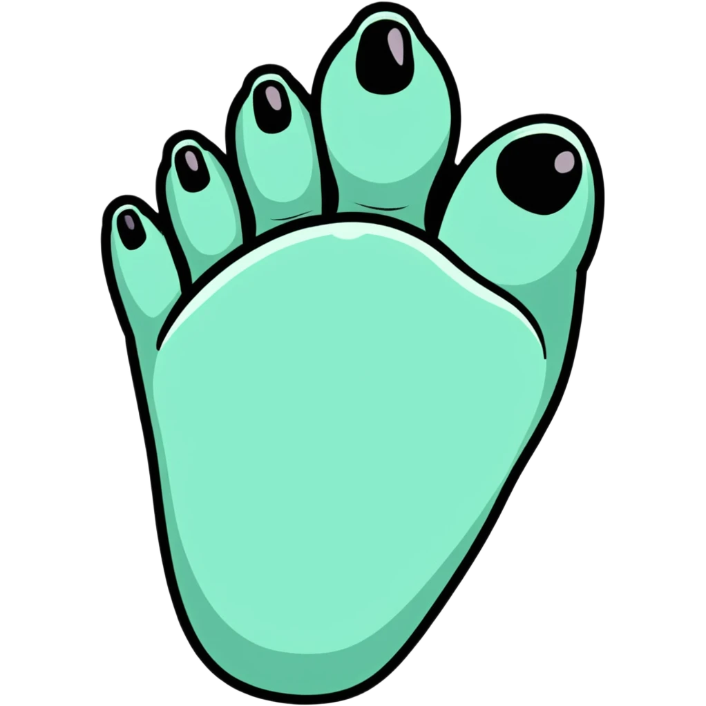 cute cartoon foot with five toes emoji