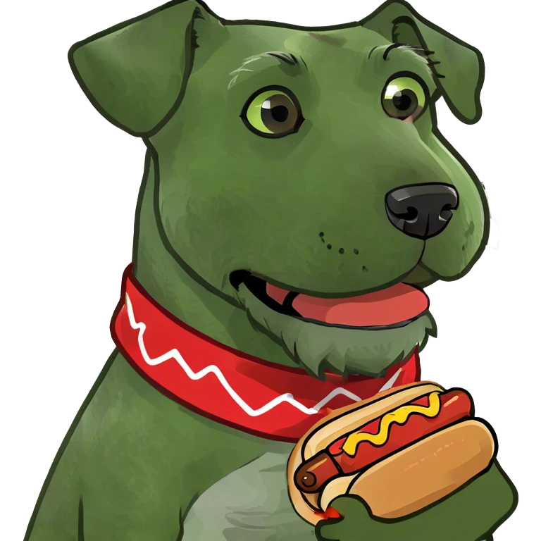 Schnauzer Eating a hot dog meat￼ emoji