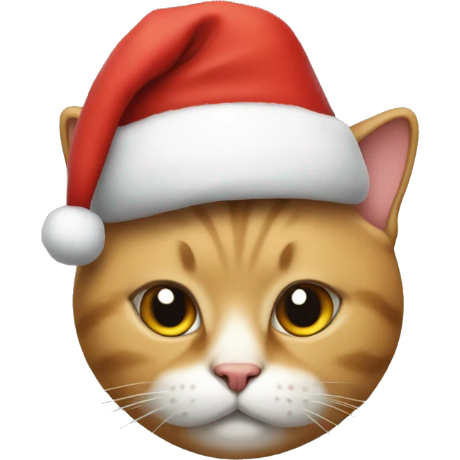 Fat cat in a Christmas hat emoji