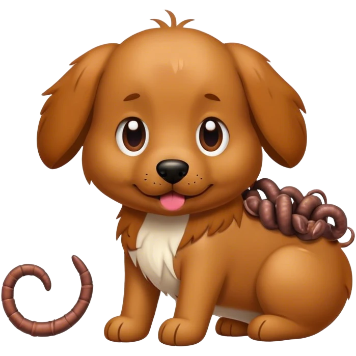 Dog with worms emoji
