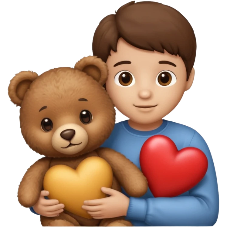 A tiny brown teddy bear next to a brown heart emoji