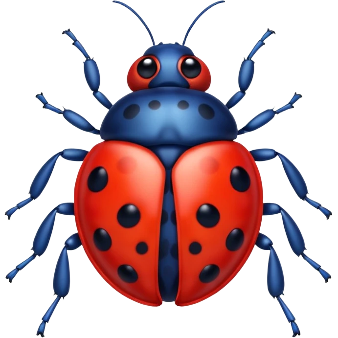  cute BLUE lady bug, 4 LEGS emoji