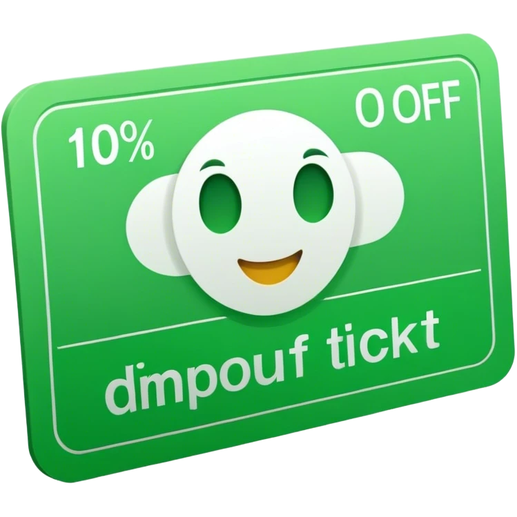 10% off discount green ticket  emoji