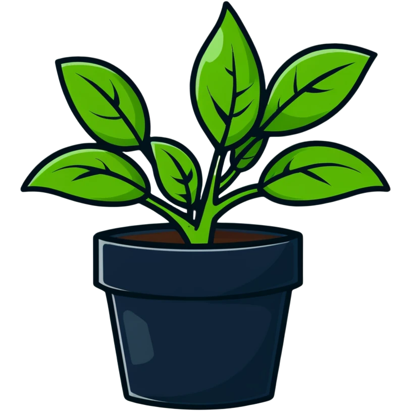 Fresh basil plant with green leaves emoji