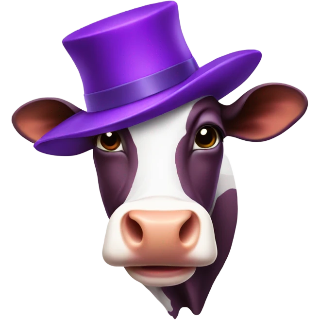 Cow with purple hat  emoji