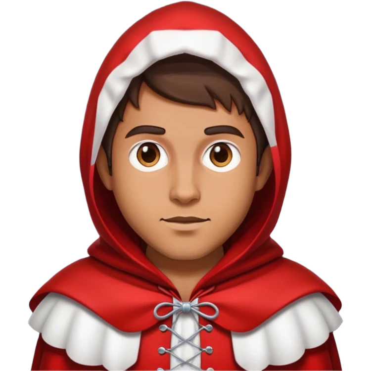 Мужчина в костюме Красной шапочки emoji