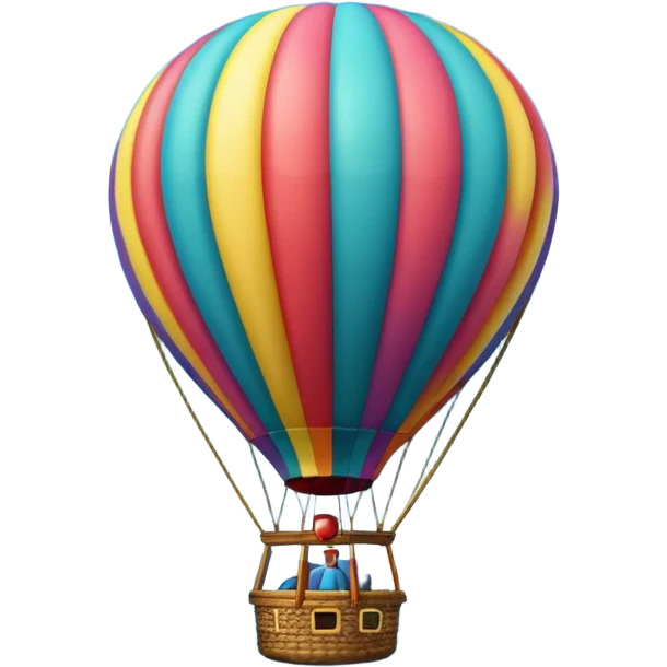 Hot air balloon above scenic ocean emoji