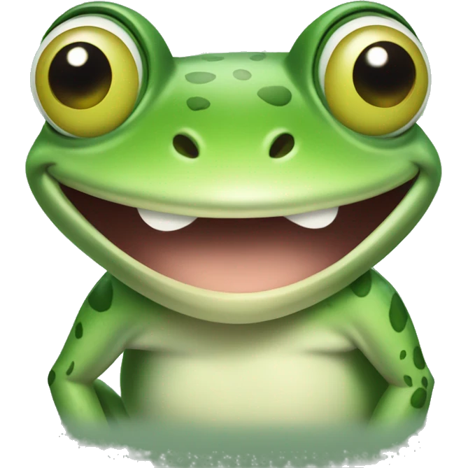 a happy, sweet, smiling, little frog  emoji