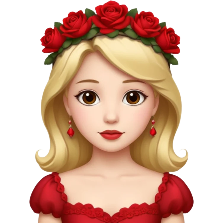 princess in a red rose dress emoji