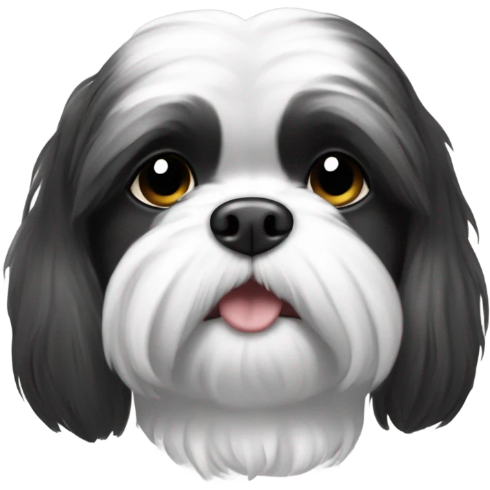 Black and white shitzu emoji