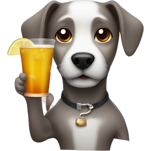 Dog with a drink emoji